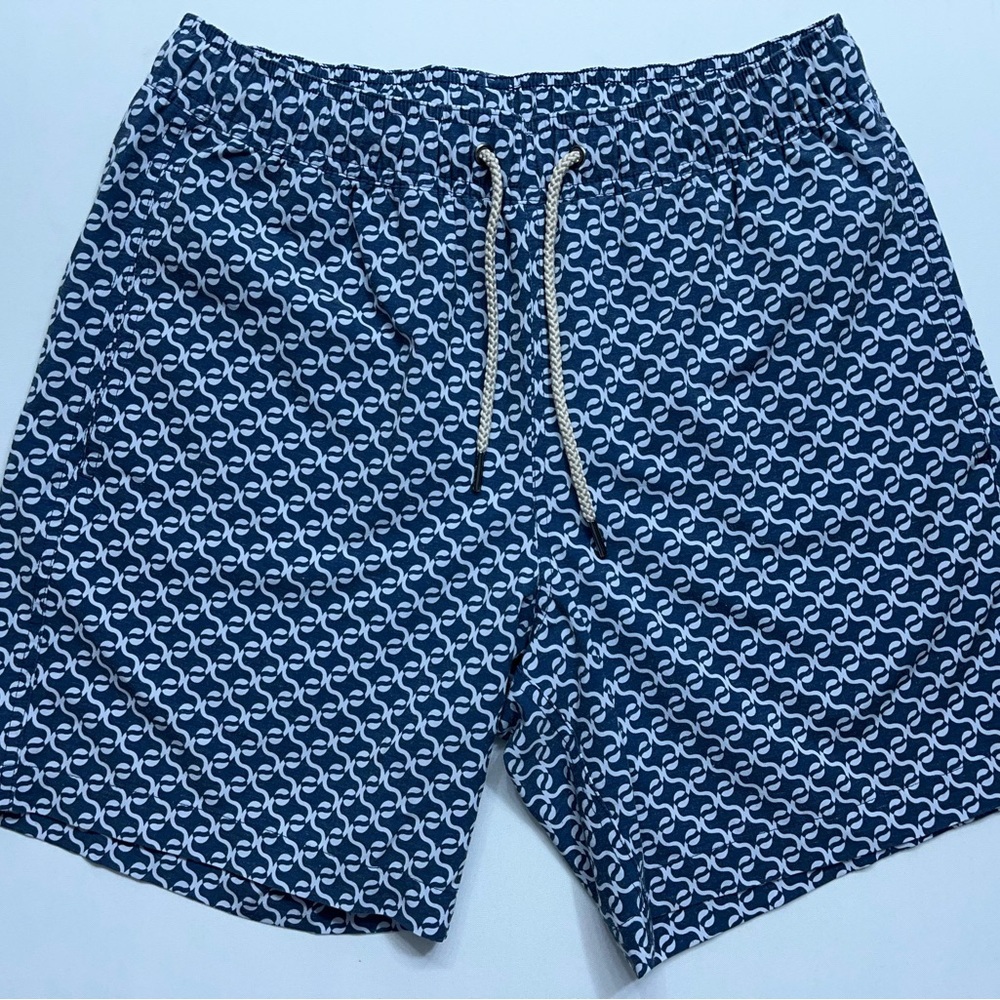 Fair Harbor Shorts Mens Medium Blue Lined Drawstring Pockets Zip Pocket Preppy